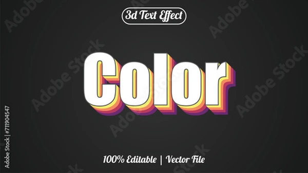 Fototapeta Fully Editable Text Effect Style color eps vector with black background	