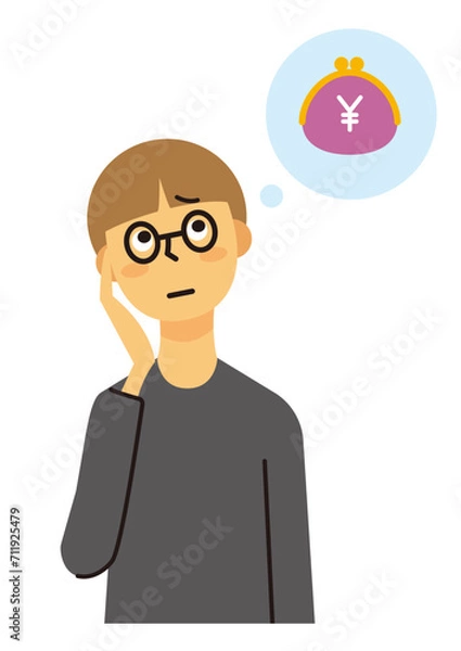 Obraz 主婦　女性　ミドル　悩み　お金　ショートヘア