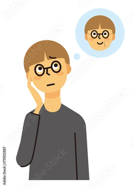 Obraz 主婦　女性　ミドル　悩み　老化　ショートヘア