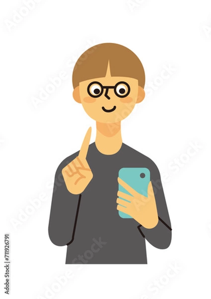 Obraz 主婦　女性　ミドル　スマホ　操作　資産　ショートヘア