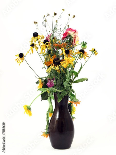 Obraz verblühter blumenstrauss