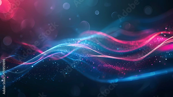 Obraz futuristic digital art energy wave background