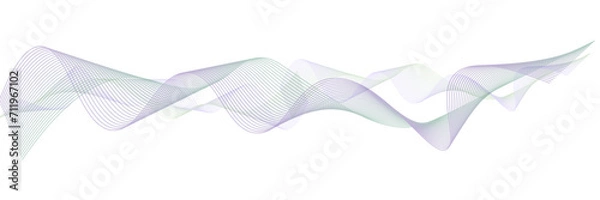 Obraz Abstract frequency sound wave lines and technology curve lines background. Abstract colourful glowing wave curved lines background Design used for banner, template, science.