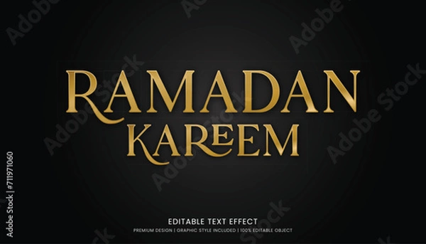 Fototapeta ramadan kareem text effect style editable template background minimalist and islamic style eid mubarak iftar party