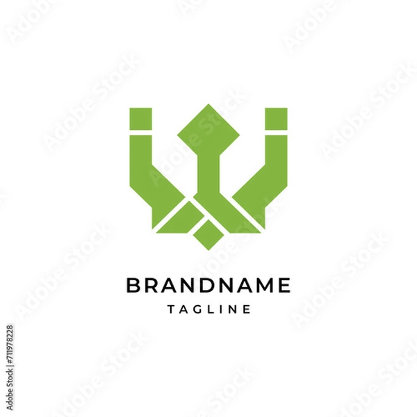 Obraz Unique modern geometric creative elegant letter W logo template