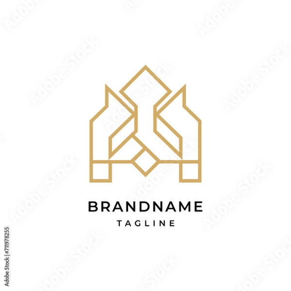 Fototapeta Unique modern geometric creative elegant letter W logo template