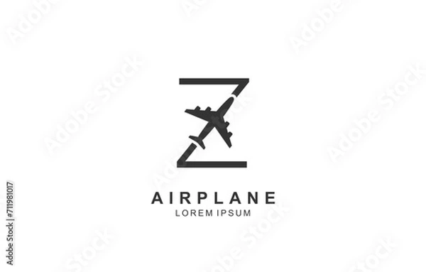 Obraz Z Letter Plane Travel logo template for symbol of business identity