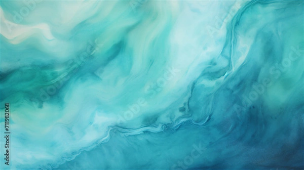 Obraz Turquoise Tide: Abstract Oceanic Marble Waves
