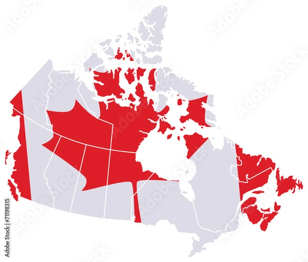 Obraz Canada Map with Flag