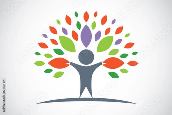 Obraz Vektör Ağaç İnsan Template