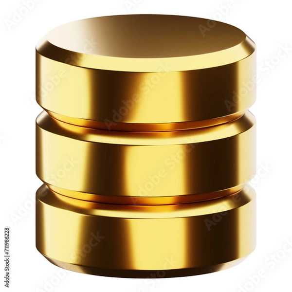 Fototapeta 3d golden database icon