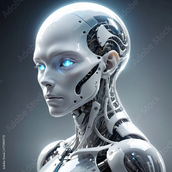 Fototapeta white robotic artificial intelligence