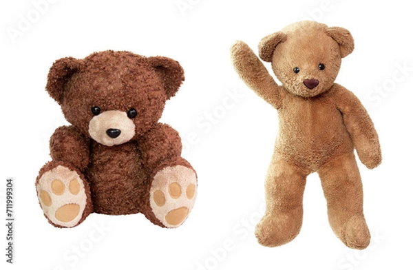 Fototapeta Brown teddy bear baby toy isolated on transparent background.PNG format