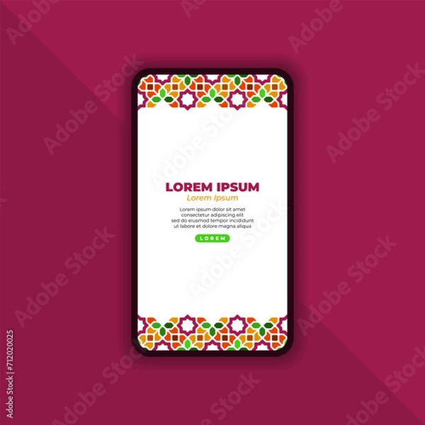 Obraz Islamic Mobile Landing Page Background Design
