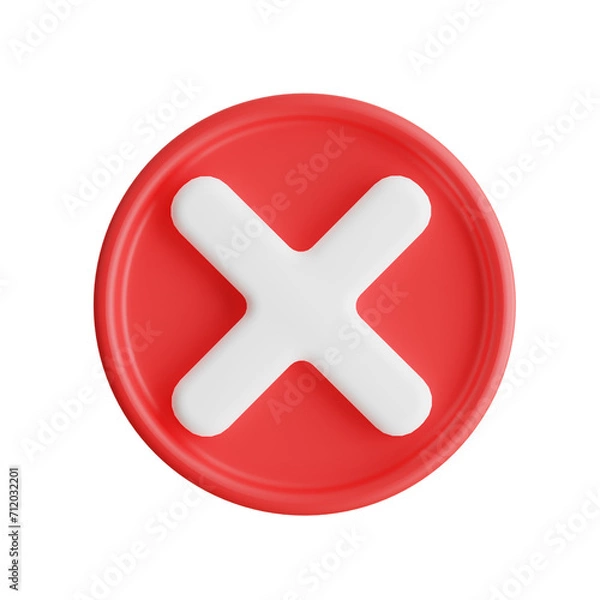 Obraz 3D Denied Model Indicating Permission Refusal with Precision. 3d illustration, 3d element, 3d rendering. 3d visualization isolated on a transparent background