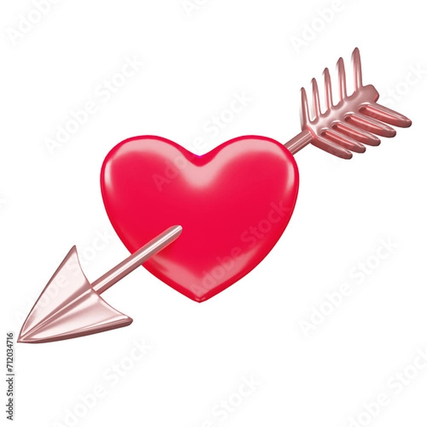 Fototapeta Valentine 3D icon image Ideal for digital greetings, this 3D image conveys affection with elegance and adds a touch of celebration isolated on a transparent background.