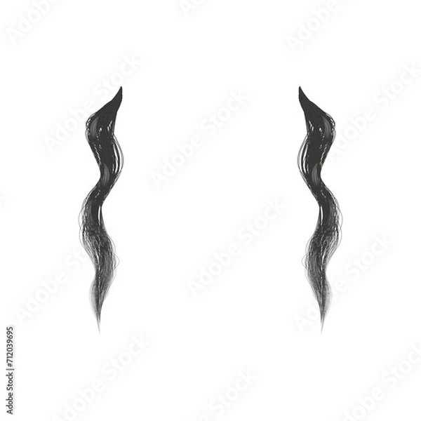 Fototapeta Orthodox Jewish payot black hair sidelocks or sideburns face swap photo mockup isolated on white background.