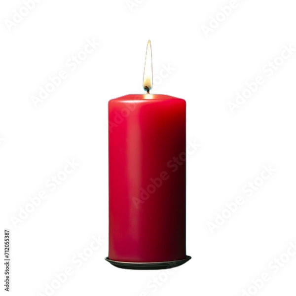 Obraz red candle, isolated, NO background