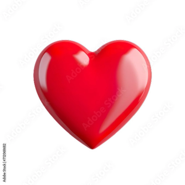 Obraz Simple red shiny heart, NO background