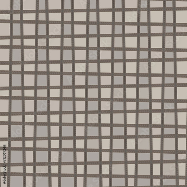 Fototapeta Check brown and beige plaid pattern tweed. Seamless neutral glen plaid vector illustration for spring summer autumn winter dress, scarf, jacket, skirt, plaid background, tartan floor.