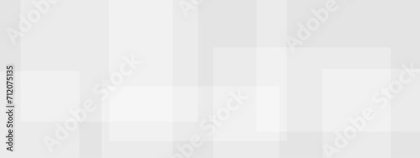 Fototapeta Abstract white and gray geometric overlay layer background on bright space with geometric decoration concept. Minimal futuristic element concept for poster, brochure, banner, wallpaper, cover, flyer.