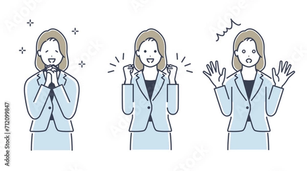 Fototapeta スーツを着た女性のベクターイラスト素材