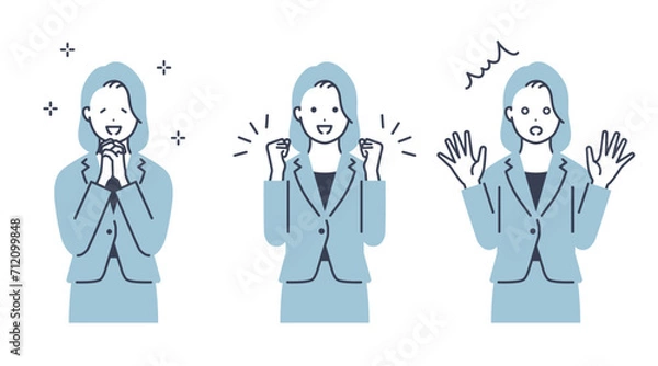 Fototapeta スーツを着た女性のベクターイラスト素材