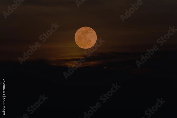 Fototapeta Full moon on the sky with clouds.