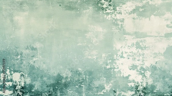 Fototapeta A Grunge Pale Sage Green Background, Elegantly Distressed for a Touch of Vintage Charm