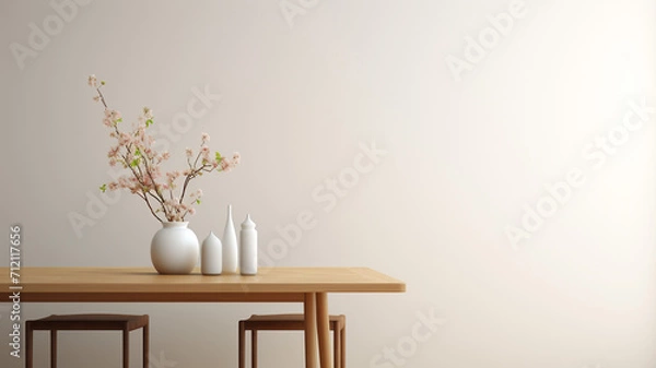 Fototapeta Photo Realistic Simple and Elegant Dining Area