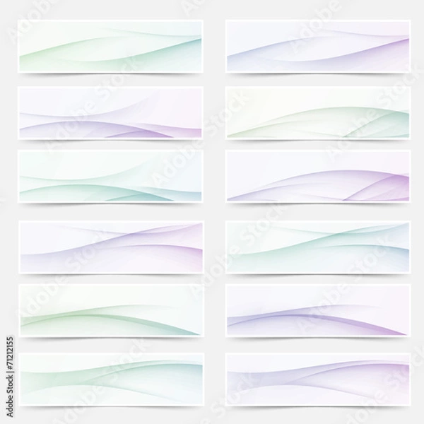 Fototapeta Swoosh wave lines smooth headers mega set