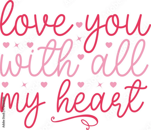 Obraz valentines svg design cut files