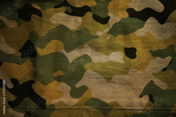 Fototapeta army military camouflage cotton fabric texture