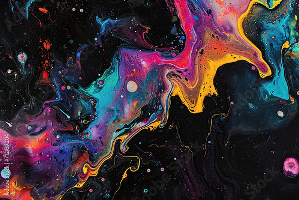 Fototapeta Cosmic Liquid Psychedelic Texture Pack - Dynamic and Colorful Abstract Designs for Creative Projects, Ideal for Artistic Backgrounds and Graphic Art, Generated AI