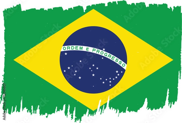 Obraz Brazil flag in brush stroke effect