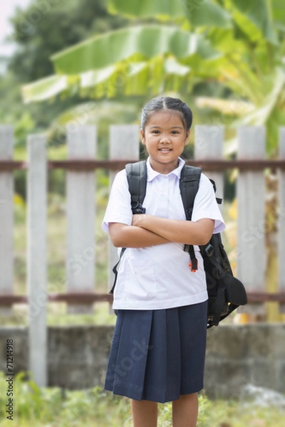 Obraz Little lady in student suit