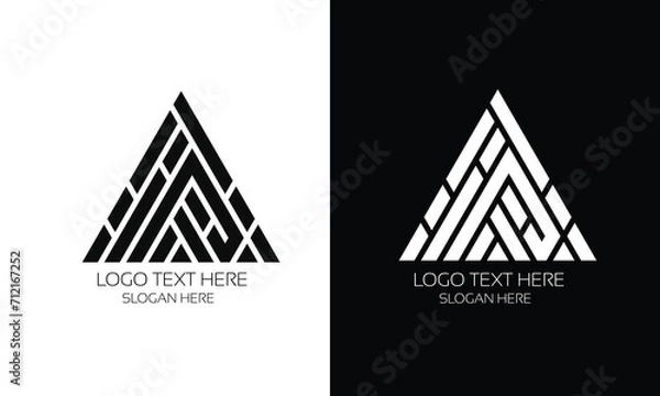 Fototapeta mountain logo design, triangle logo , three shape logo , minimal logo for business and corporate identity