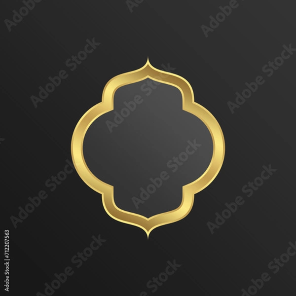 Fototapeta Islamic Frame - Luxury Gold - Editable Vector : Suitable for Islamic Theme and Other Graphic Related Assets.