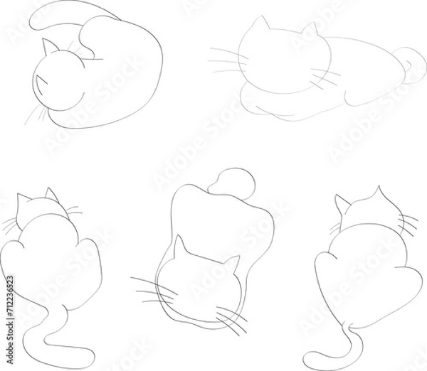 Fototapeta シンプルな猫のセット