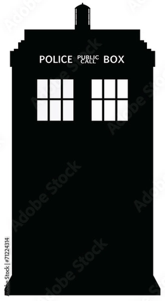 Obraz Police Telephone Box Silhouette