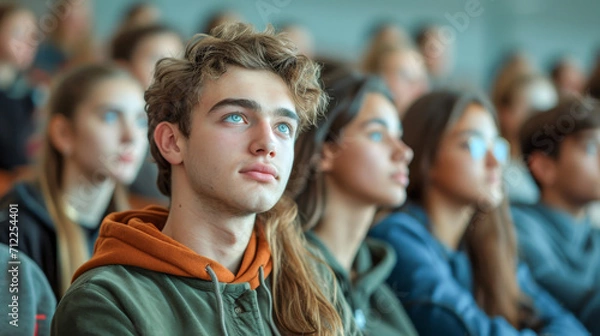 Fototapeta 大学で講義を聴く学生