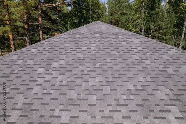 Fototapeta Shingles texture - close up view of asphalt roofing shingles