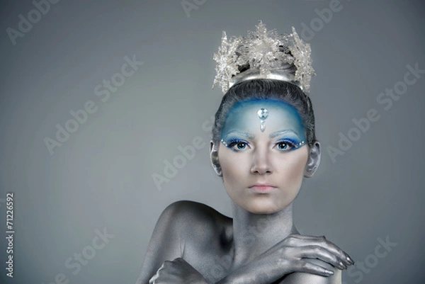 Obraz Portrait of a woman with professional make up as Snow Queen