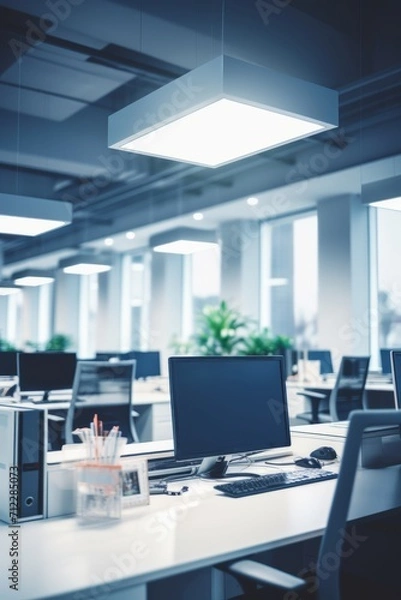 Obraz Blurred background, Defocused. Coworking Office Concept Sunlight in Concrete Space