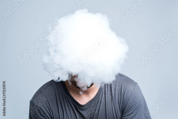Obraz Face covered with thick smoke