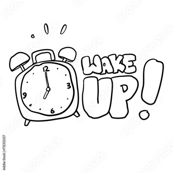Obraz doodle alarm clock