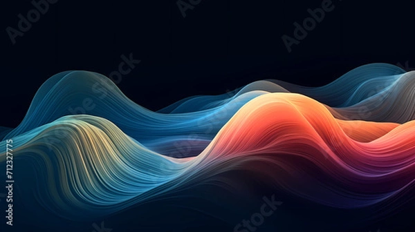 Fototapeta Modern digital abstract 3D background, abstract lines background