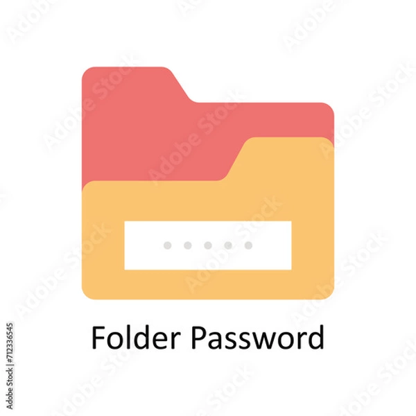 Fototapeta Folder Password  Vector  Flat icon Style illustration. EPS 10 File