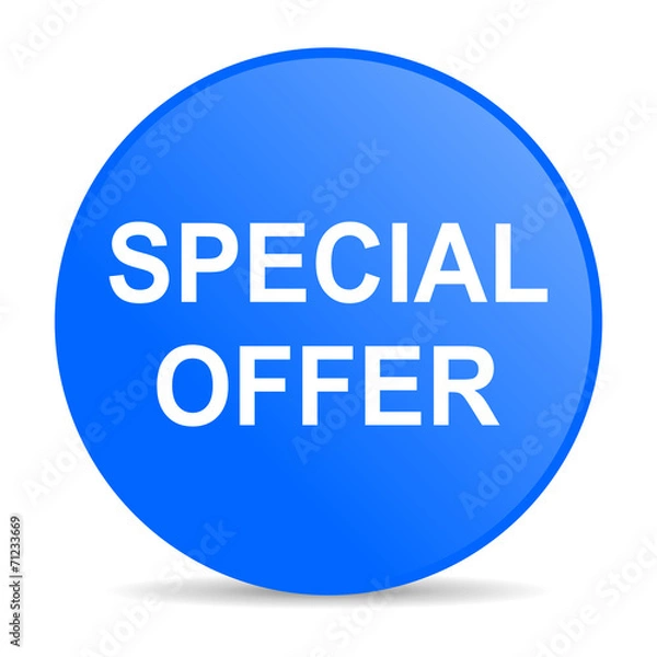 Fototapeta special offer internet blue icon
