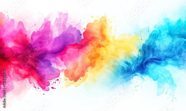 Obraz Rainbow Colors Holi Background with Copy Space